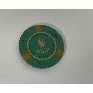 Caesars Palace Casino Poker Chip GREEN & GOLD